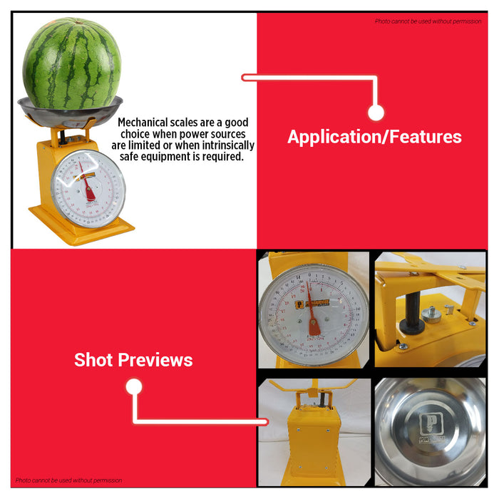 PowerHouse 20kg Mechanical Measuring Weighing Scale with Removable Pan Manual Analog Spring Dial Scale for Kitchen & Market Use PH-MSWS-20KG - PHHT