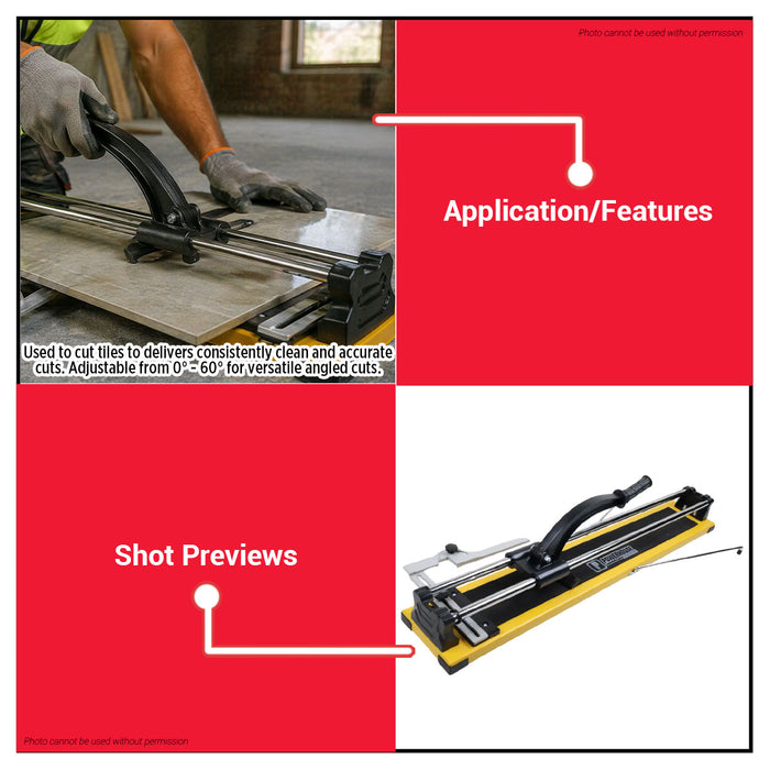 Buildmate x PowerHouse 800mm Professional Tile Cutter w/ Laser Guide Manual Cutter PHHT