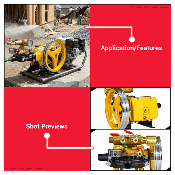 Buildmate x PowerHouse Heavy Duty Automatic Belt Driven Power Sprayer Pressure Washer Set 2HP (PH-PSPRAYER-SET-2HP) PHI