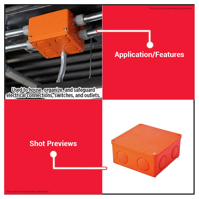 Buildmate x PowerHouse PVC Square Box 4x4 Electrical Junction Box High-Grade PVC PHE-SORBX-4 PHE