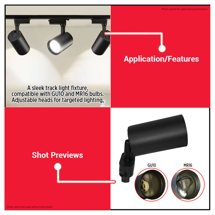 PowerHouse MR16/GU10 LED Pin-light Fixture Black Base | Ceiling Recessed Spot Light PHETLF Series