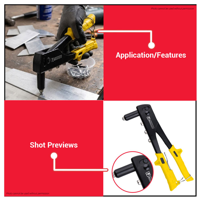 Buildmate x PowerHouse XtremeForce Heavy Duty Hand Riveter 10.5" (Industrial / Professional Grade) (PHXF-HNRVT-105) PHPT