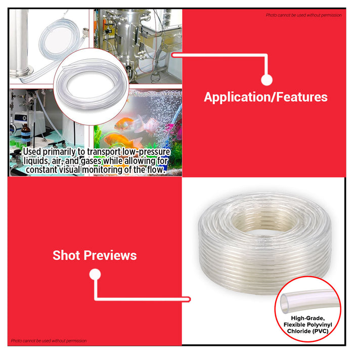 Buildmate x Pololock Clear PVC Hose Sold Per Roll Flexible Transparent Water Hose 1/8in 3/16in 5/16in 3/8in 1/2in 5/8in 300M & 150M PL22092 Series