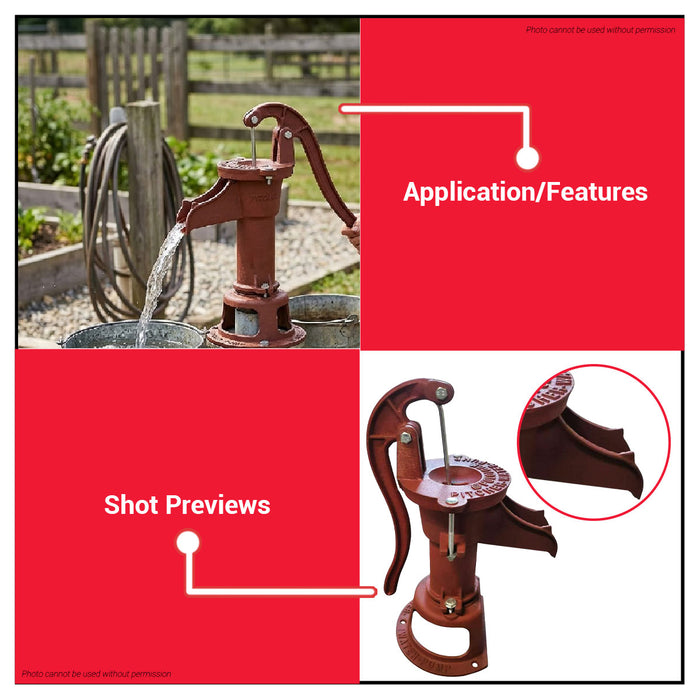 Buildmate x Pololock Pitcher Pump Cast Iron Heavy-Duty Water Pump PL22141