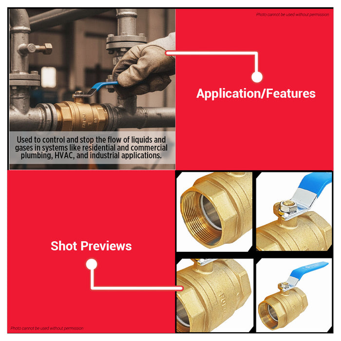 BUILDMATE x POLOLOCK Brass Ball Valve – Heavy Duty & Leak-Proof | Available in 1/2" to 2" Sizes 