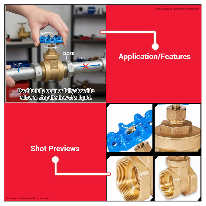 Buildmate x Pololock Brass Gate Valve 1/2–2 Inch PL22221 Series Heavy Duty Water Shutoff