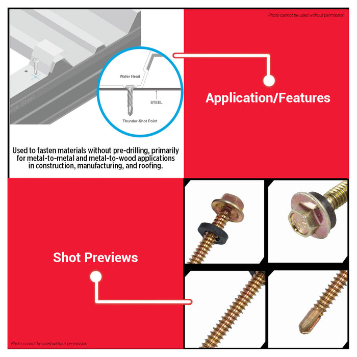 Buildmate x Pololock Tek Screw for Metal Galvanized 25mm-100mm Self Drilling Screw PL55081