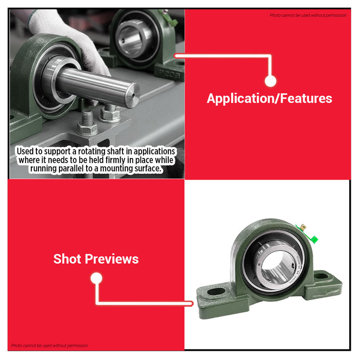 BUILDMATE x POLOLOCK Pillow Block Bearing – 1/2” to 1-3/4” UCP Series Bearings for Industrial & Mechanical Applications