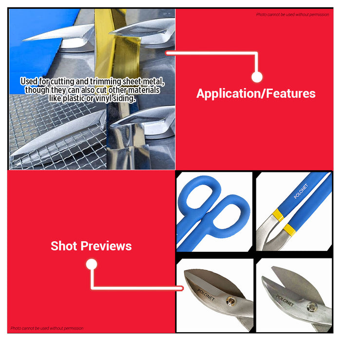 BUILDMATE x POLOLOCK by POLONET Tin Snip 8” / 10” / 12” / 14” / 16” – Heavy Duty Metal Cutting Shears