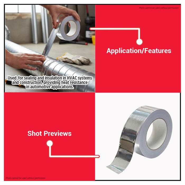 BUILDMATE x POLOLOCK Aluminum Duct Tape 2” / 3” – 30m Fireproof & Waterproof Heavy-Duty Adhesive Tape for HVAC & Repairs