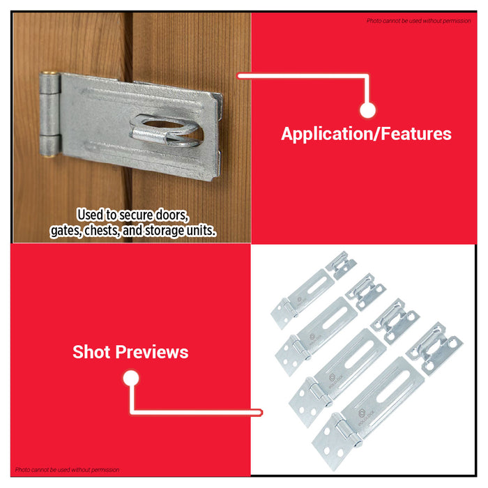 BUILDMATE x POLOLOCK Heavy-Duty Padlock Hasp 2” / 2.5” / 3”/4.5"– Stainless Steel Lock Hinge for Doors, Gates & Cabinets