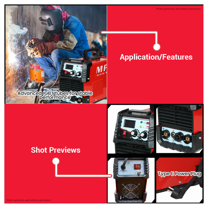 MPT TIG/MMA Inverter Welding Machine 200AMP (W/ Argon Reg) TIGMMA2005 PT • MOST PROFESSIONAL TOOLS •