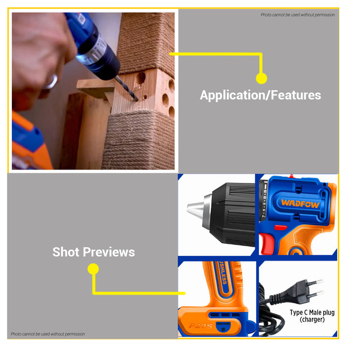 BUILDMATE Wadfow 20V Brushless Lithium-Ion Cordless Drill