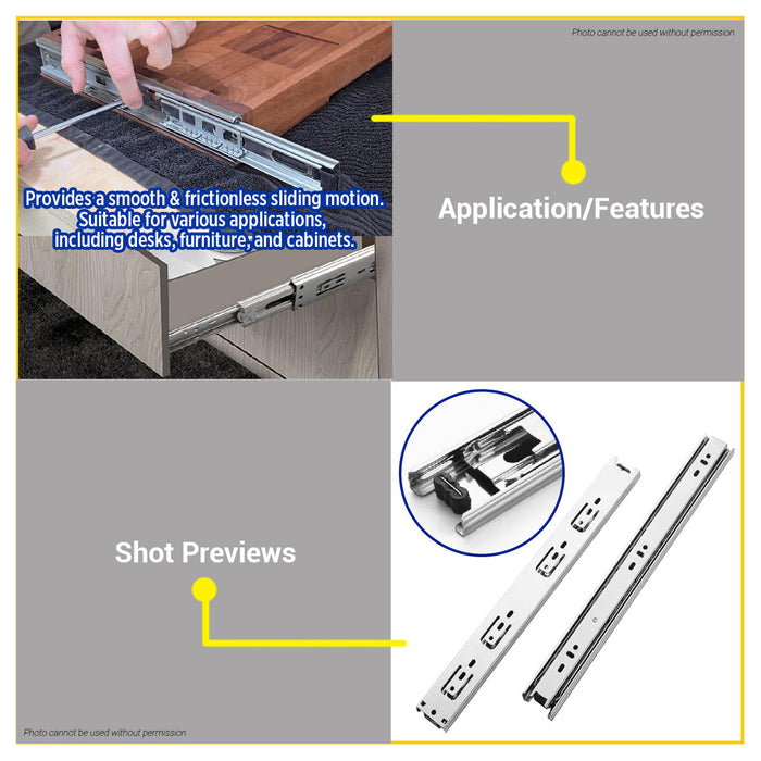 BUILDMATE Wadfow Drawer Slide Set Heavy-duty slide rails WDSL4940 - WHT