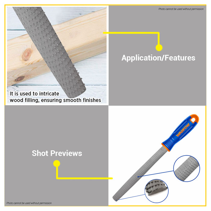 BUILDMATE Wadfow 8" Wood File Carbon Steel Woodworking Shaping Rasp Filing Tools SOLD PER PIECE - WHT