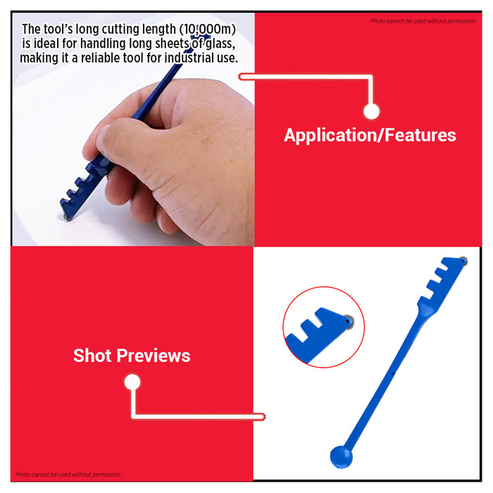 BUILDMATE Wadfow 5" Glass Cutter YG6X Blade Glass Scoring Tool Wheel Cutter With Zinc Alloy Handle Glass Knife Cutting Tool WGR4605 - WHT