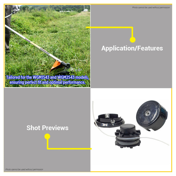 BUILDMATE Wadfow Line Spool Ø2.4mmx4.2mm Weed Eater Trimmer Head String Nylon Line Replacement for Gasoline Grass Trimmer WJC1424 - WHT