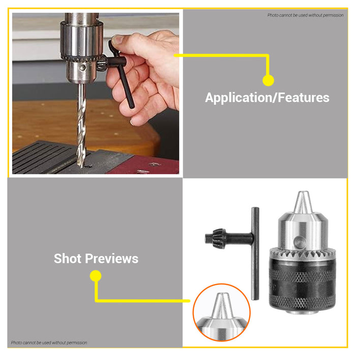 BUILDMATE Wadfow Key Chuck 1.5-10mm / 1.5-13mm / 3-16mm Keyed Drill Chuck Bit Holder Replacement Power Tool Accessories - WHT