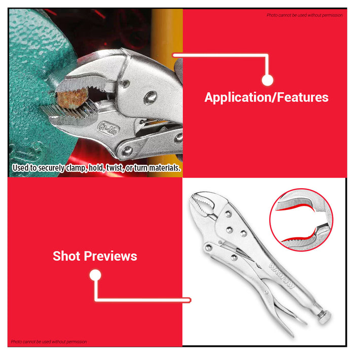 Buildmate x Wadfow 12" Curved Jaw Locking Pliers WLP1212 WHT