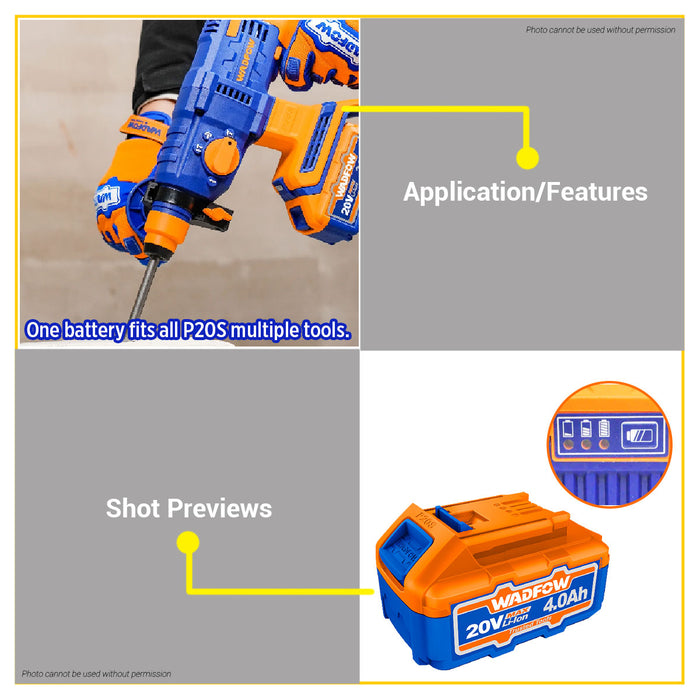 BUILDMATE Wadfow P20S Lithium-Ion Battery Kit Replacement Battery WOS240685 - WCPT