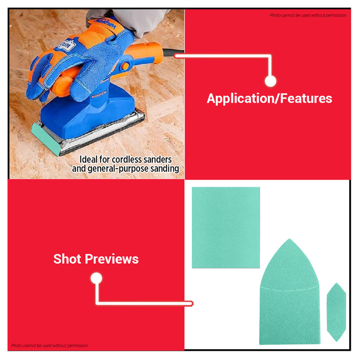 Wadfow 145x114mm 30pcs Sanding Disc Set for Wood Metal Paint & Stone Sandpaper Sheets for Cordless Sander WSD145114 WHT - BUILDMATE