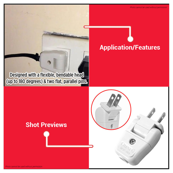 Omni Swing Type Plug 10A 250V WSP-003 •BUILDMATE• 