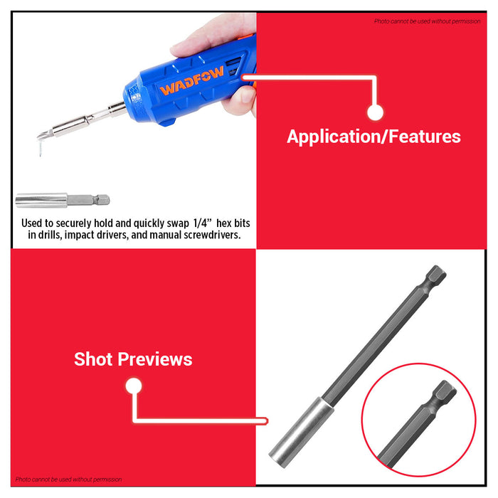 Buildmate x WADFOW SCREWDRIVER BIT HOLDER 125MM WSV2K05 WHT