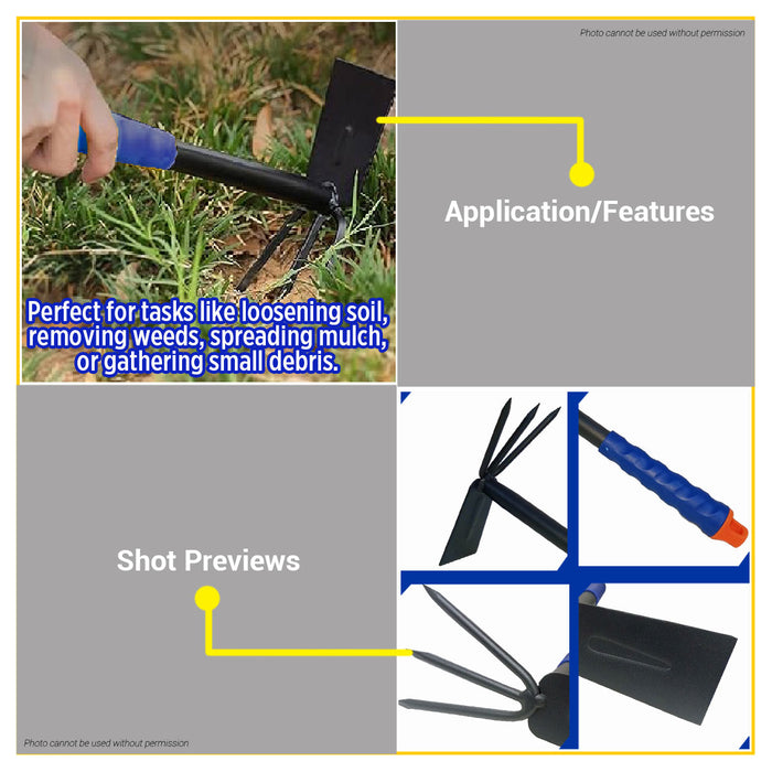 BUILDMATE Wadfow Garden Rake 305mm with PP Handle Handheld Mini Manual Planting Soil Rake Compact Gardening Plant Tool WTW2130 - WHT