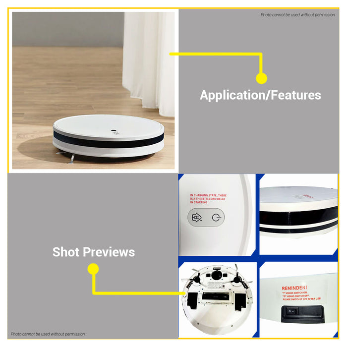 BUILDMATE Wadfow Robotic Vacuum Cleaner (Gyroscope Style) 1300pa Floor Self-Cleaning Smart Mapping Navigation Robot Sweeper Vacuum Cleaner WVN1513 - WCPT