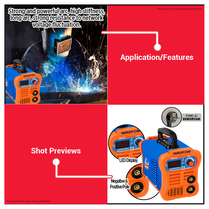 WADFOW 350A IGBT Welding Machine WWD8350P w/ 20V Cordless Blower - Unit Only WBLP512 WPT