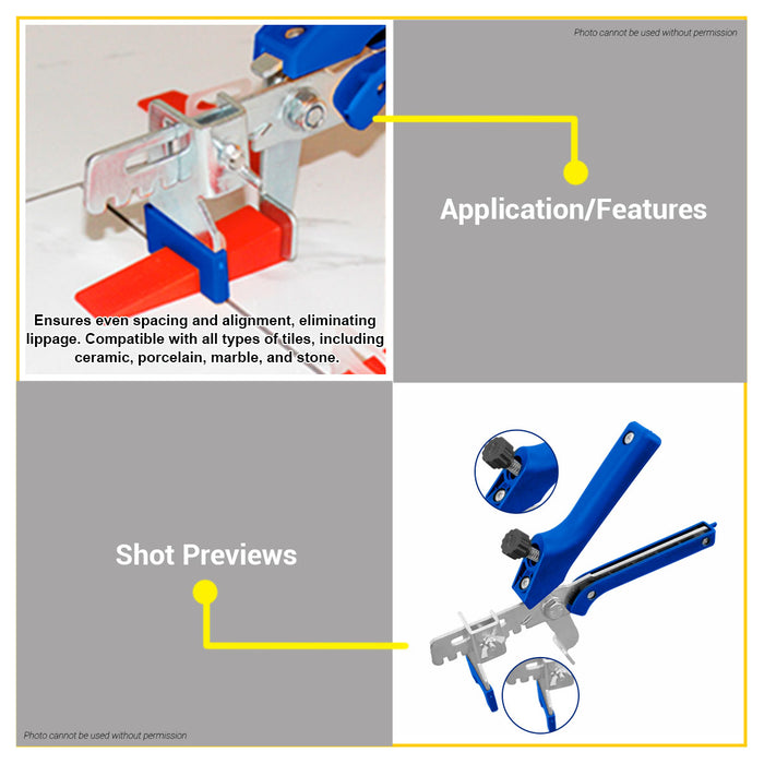 BUILDMATE Wadfow Tile Leveling Pliers 240mm Tile Push Joint Alignment Positioning Tool for Clip and Wedge Tile Leveling System WXZ2008 - WHT