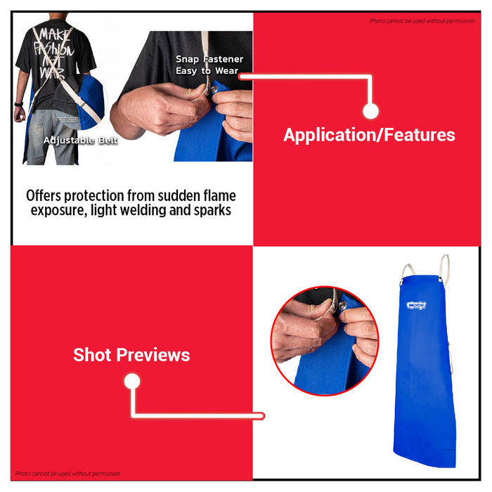 WADFOW 60x90cm Flame Retardant Welding Apron Heat & Spark Protection FR Safety Workwear for Welding & Metalwork WZNA001 - WHT
