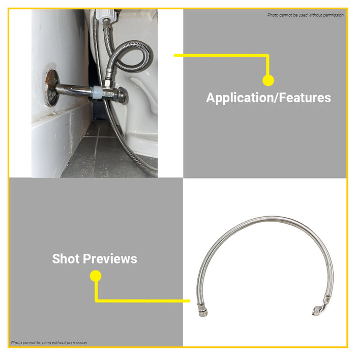 BUILDMATE Dayuan Braided Stainless Steel Flexible Hose Tube for Water Pump 100cm DY-BT100