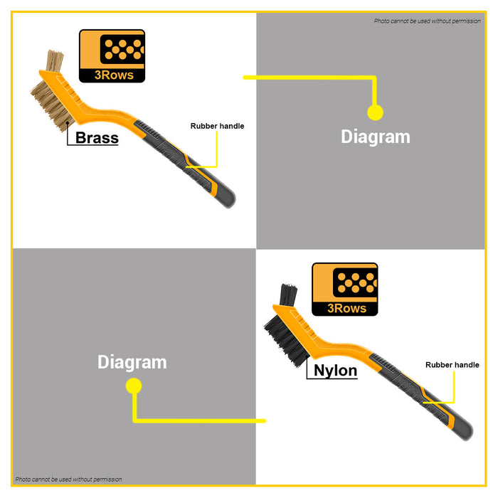BUILDMATE Ingco 3PCS Abrasive Brush Set for Surface and Metal Cleaning Brush HKTWB10306 - IHT