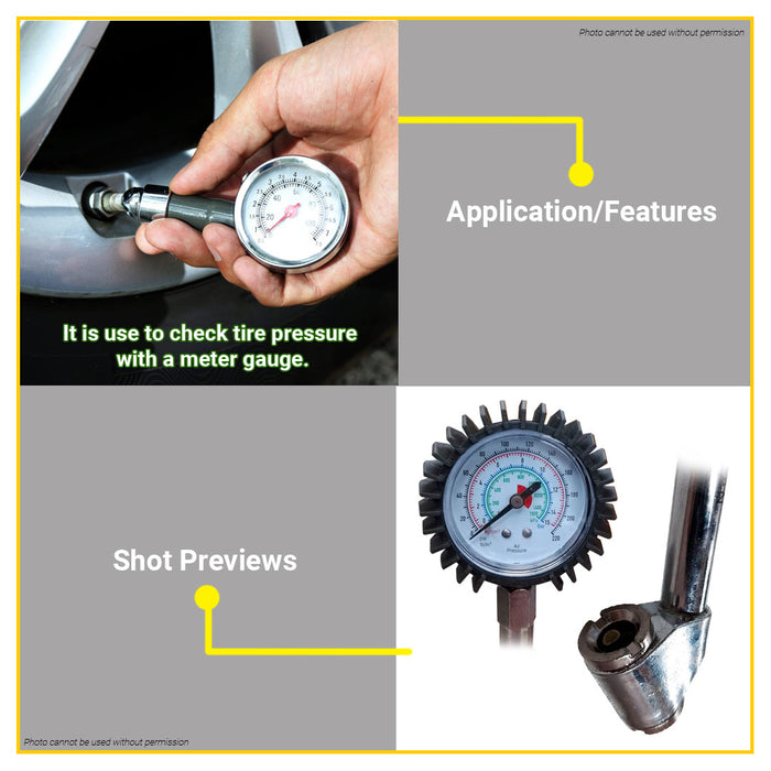 BUILDMATE Hoyoma Japan Tire Gauge 0-220PSI Automotive Air Tyre Pressure Measurement Monitoring Tool HT-TG01 - HYMHT