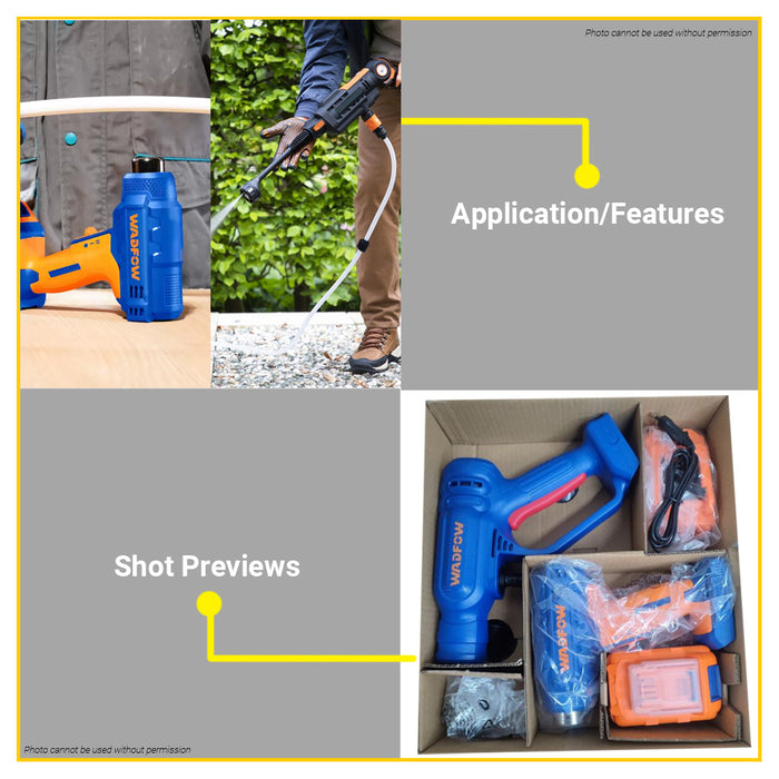 BUILDMATE Wadfow Cordless 2pcs Combo Kit Cordless Pressure Washer w/ Cordless Heat Gun WQXS1501 - WPT