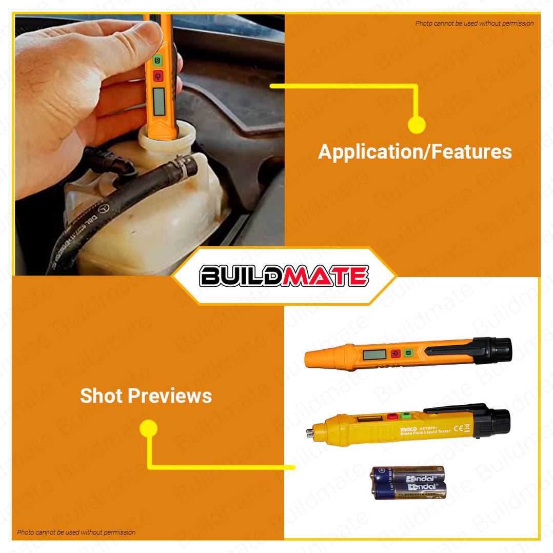 BUILDMATE Ingco Brake Fluid Liquid Tester Pen Liquid Testing Pen DOT3 ...