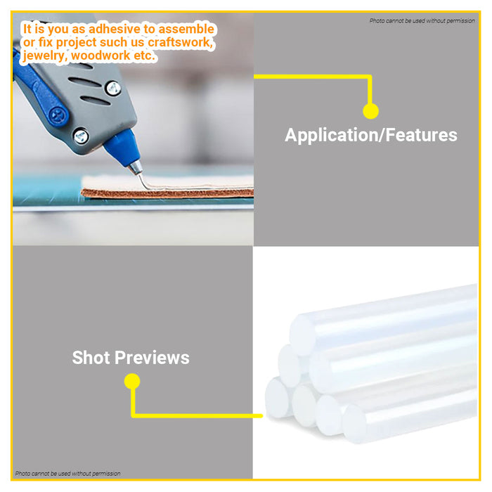 BUILDMATE Wadfow 7PCS/SET Glue Gun Stick 11x150mm Hot Melt Adhesive Craft Refill Thermoplastic Glue Stick WGJ5515 - WHT