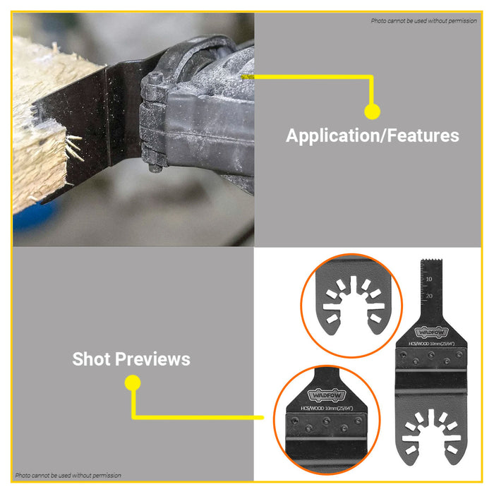 BUILDMATE Wadfow Multi-function Saw Blade 10MM - 87MM for Multitools HCS / BIM for Wood Metal - WHT