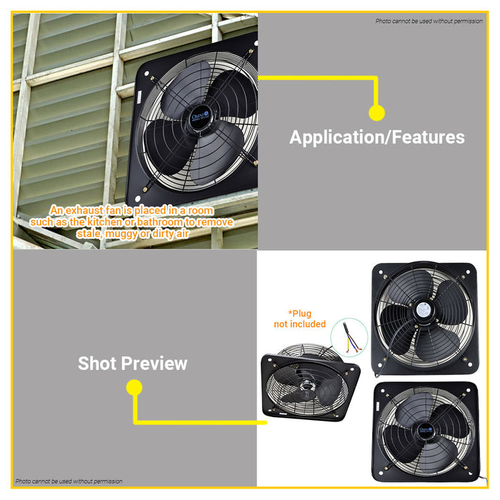 BUILDMATE Omni Industrial Exhaust Fan 14 inches Air Ventilator Extractor Blower Fan Ventilation System XFV-350