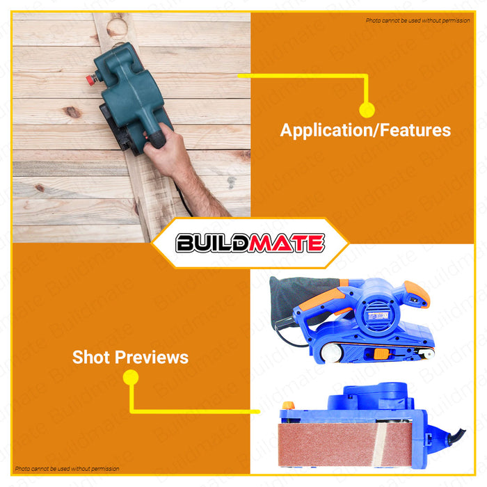 BUILDMATE Wadfow Belt Sander 920W Sanding Belt Grinder Electric Belt Machine Sander Polisher Grinding Machine Sander Edges Sharpener Machine Sanding Grinding Polishing Machine Polishing Cutter Edges WBA15921 • WPT
