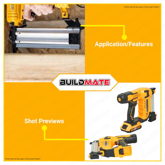 INGCO LithiumIon Cordless Brad Nailer Kit 20V Nail Guns CBNLI2002 C — Buildmate