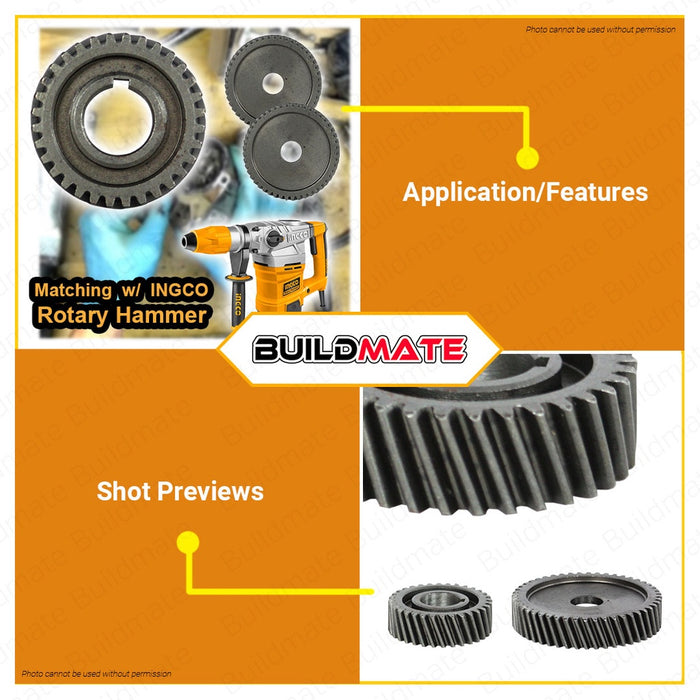 INGCO Gear 1PC | 2PCS/SET [SOLD PER SET] Replacement Part Spare Part for Rotary Hammer RH16008-SP-71 | RH16008-SP-77 •BUILDMATE• ISP