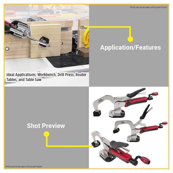 BUILDMATE Milescraft Track Master Universal T-Track Table Clamping Kit for Bench Clamp #4023
