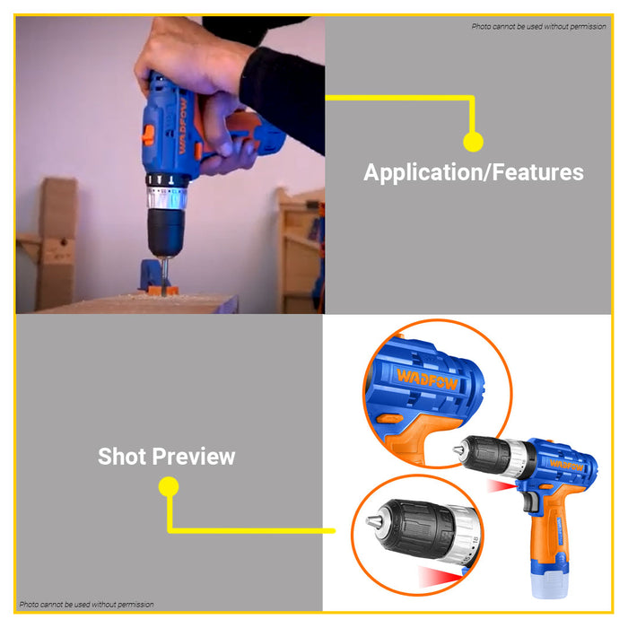 BUILDMATE Wadfow 12V Lithium-Ion Cordless Impact Drill 20NM Impact Gun With Battery WCDS540 - WCPT