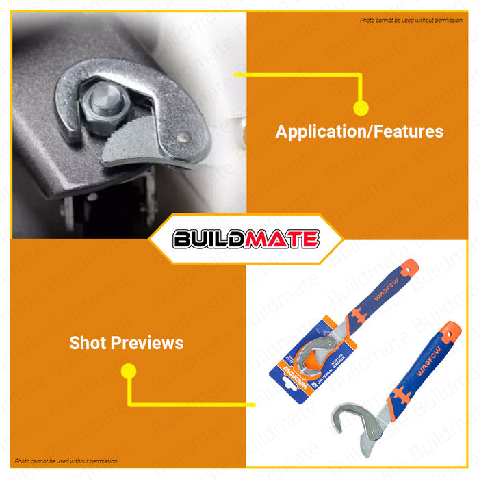 BUILDMATE Wadfow Universal Wrench Single / Double Open End Multi-Function Adjustable Ratchet Spanner Pipe Wrench Hand Tool WUW1102 / WUW1101 - WHT