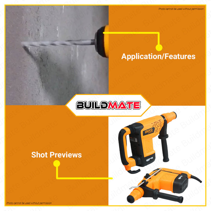 INGCO Anti Vibration 1200W Industrial Rotary Hammer Drill SDS Variable Speed Demolition Electric Hammer / Concrete Breaker Drill / Chipping Gun / Chipping Hammer / Electric Drill RH1200428 •BUILDMATE• IPT