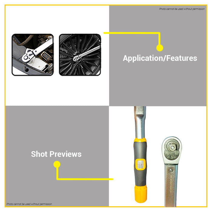 BUILDMATE Ingco 1/2" Inch Easy Adjustable Torque Wrench for Automotive Maintenance HPTW200N1 - IHT