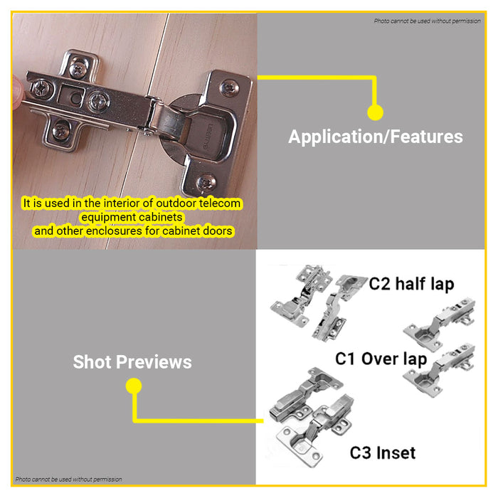 BUILDMATE Powerhouse Hydraulic Soft Close Concealed Hinges Over Lap | Half Lap | Inset [SOLD BY PAIRS] Degree Hinges Frameless Cabinet Hinges Hydraulic Adjustable Mounting Concealed Hinges • PHDH