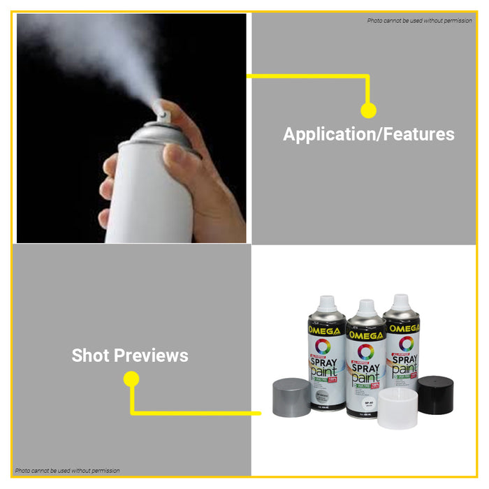 BUILDMATE Omega All-Purpose Spray Paint 400ml Lead Free Formulation Quick Drying Acrylic Spray Finish for Automotive Industrial & DIY Painting SOLD PER PIECE